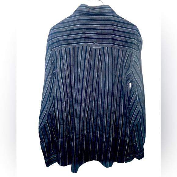 Kuhl Long Sleeve Button Down Shirt Blue, Gray, Black and White Stripes LARGE - Picture 11 of 11